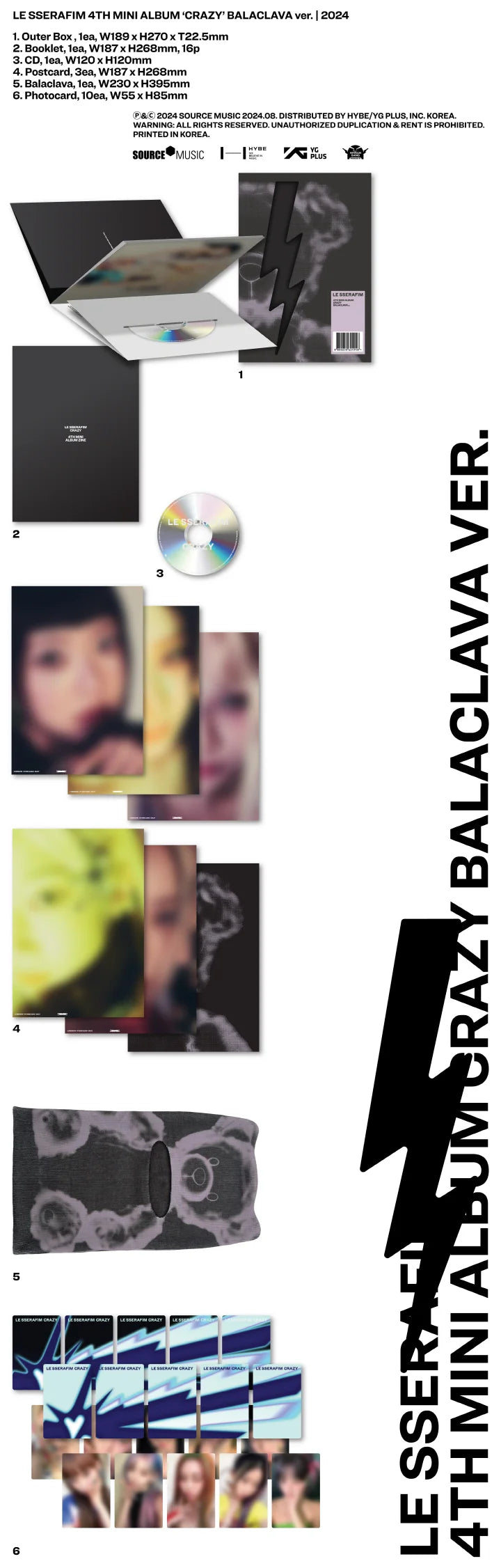 LE SSERAFIM 4th Mini Album CRAZY [BALACLAVA ver]