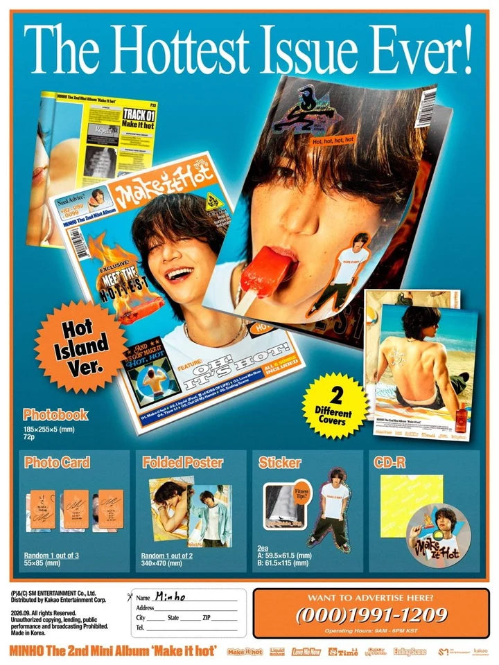 MINHO (SHINEE) 2nd Mini Album Make it hot [HOT ISLAND ver]