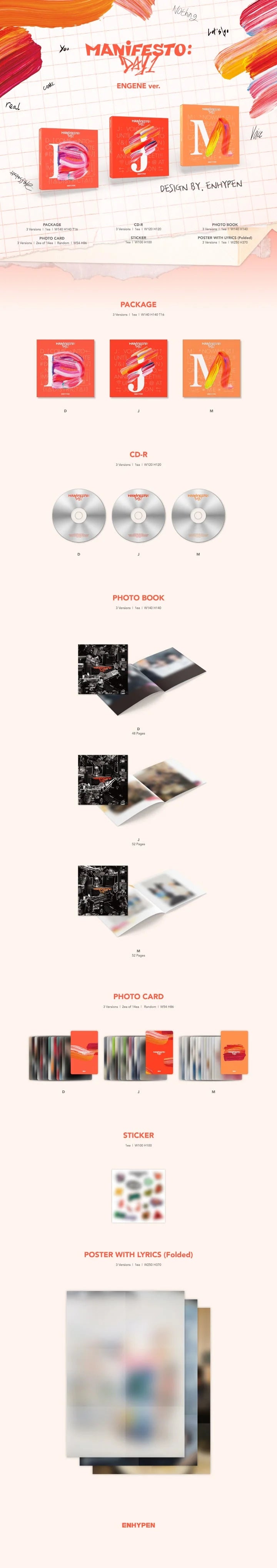 ENHYPEN 3rd mini album MANIFESTO : DAY 1 [ENGENE ver]