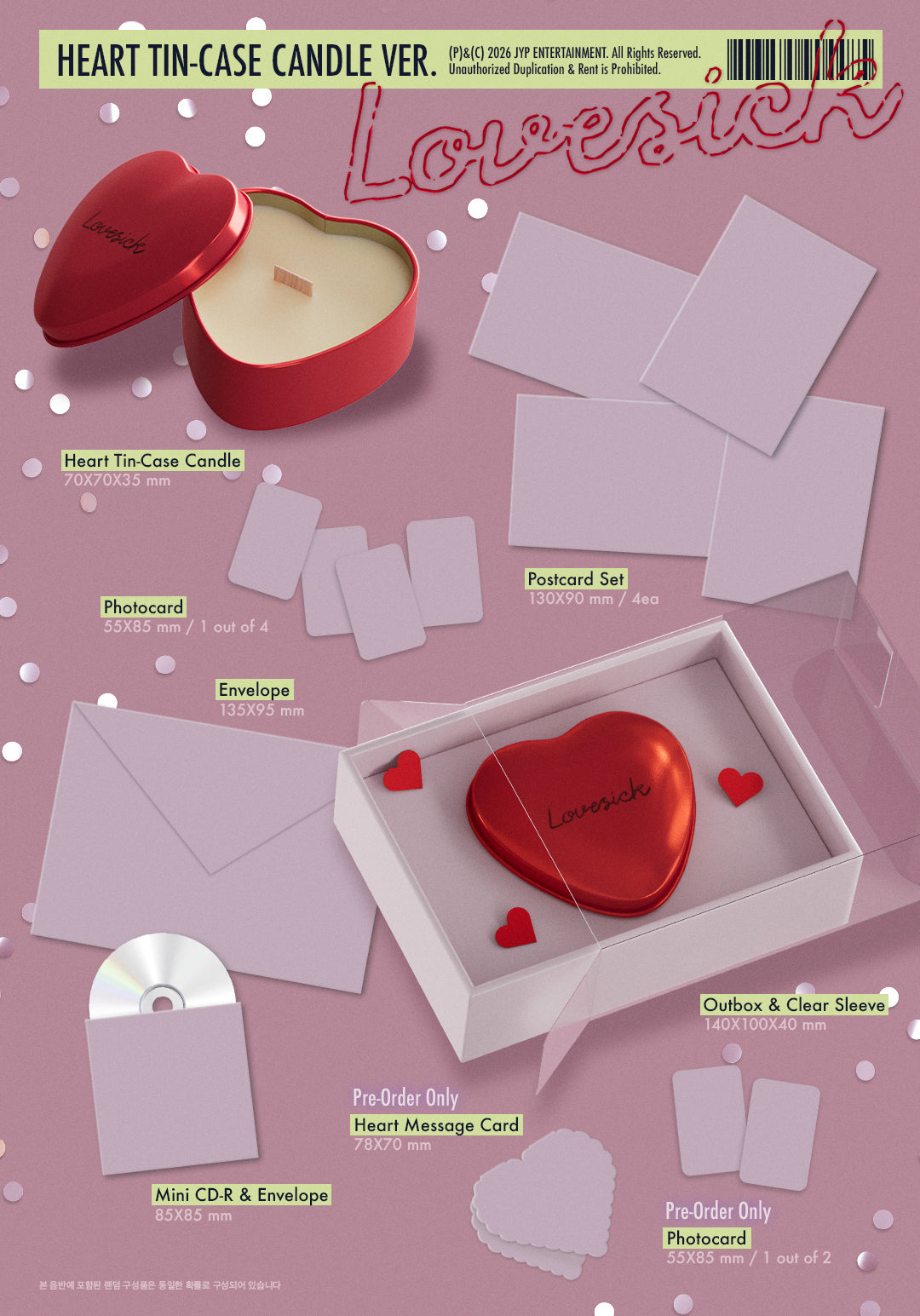 [PREORDER] CHAERYEONG (ITZY) 1st mini album Lovesick [HEART TIN CASE CANDLE ver]