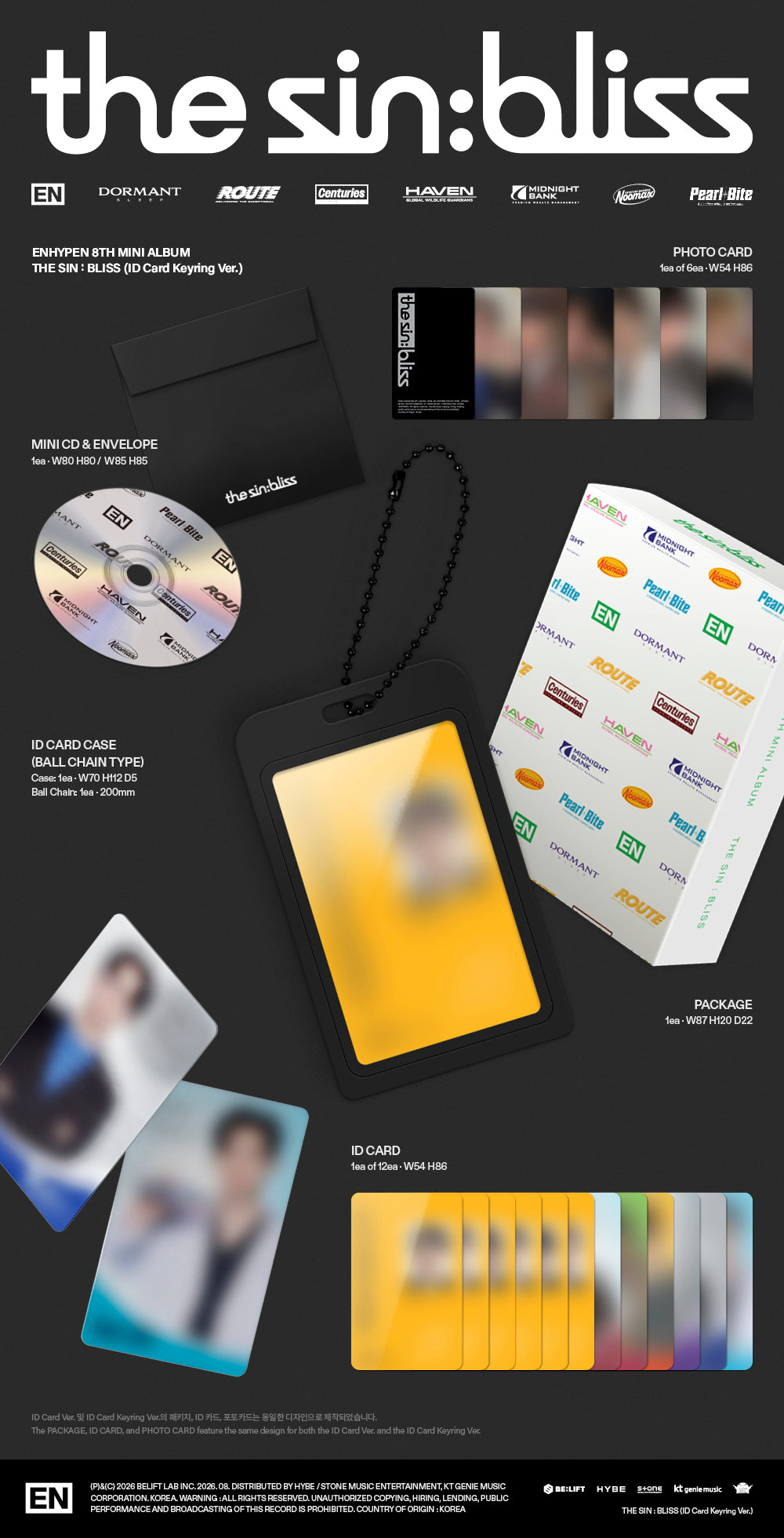 [PREORDER] ENHYPEN 8th mini album THE SIN : BLISS [ID CARD KEYRING ver]